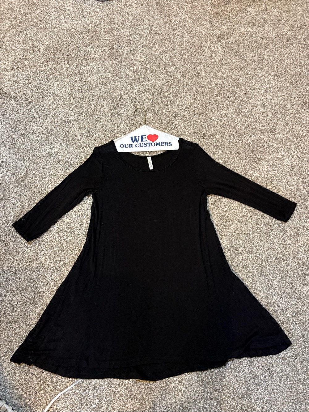 Love in Black Long Sleeve Swing Top